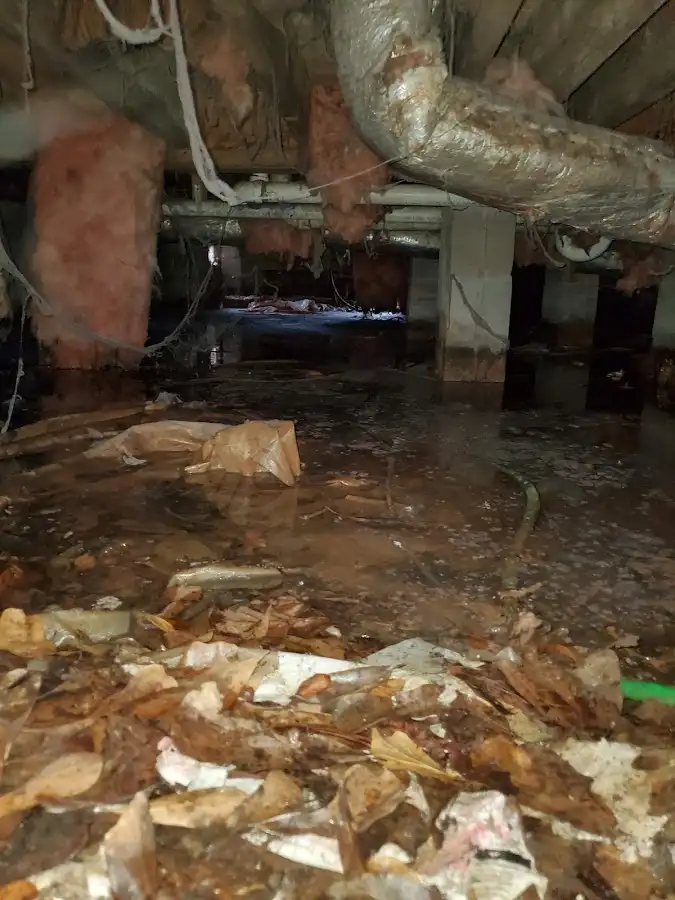 Crawl space flood assessment for Commercial Water Damage Restoration in South Brunswick